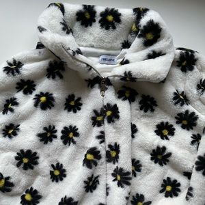 Brand new fluffy soft white floral jacket.